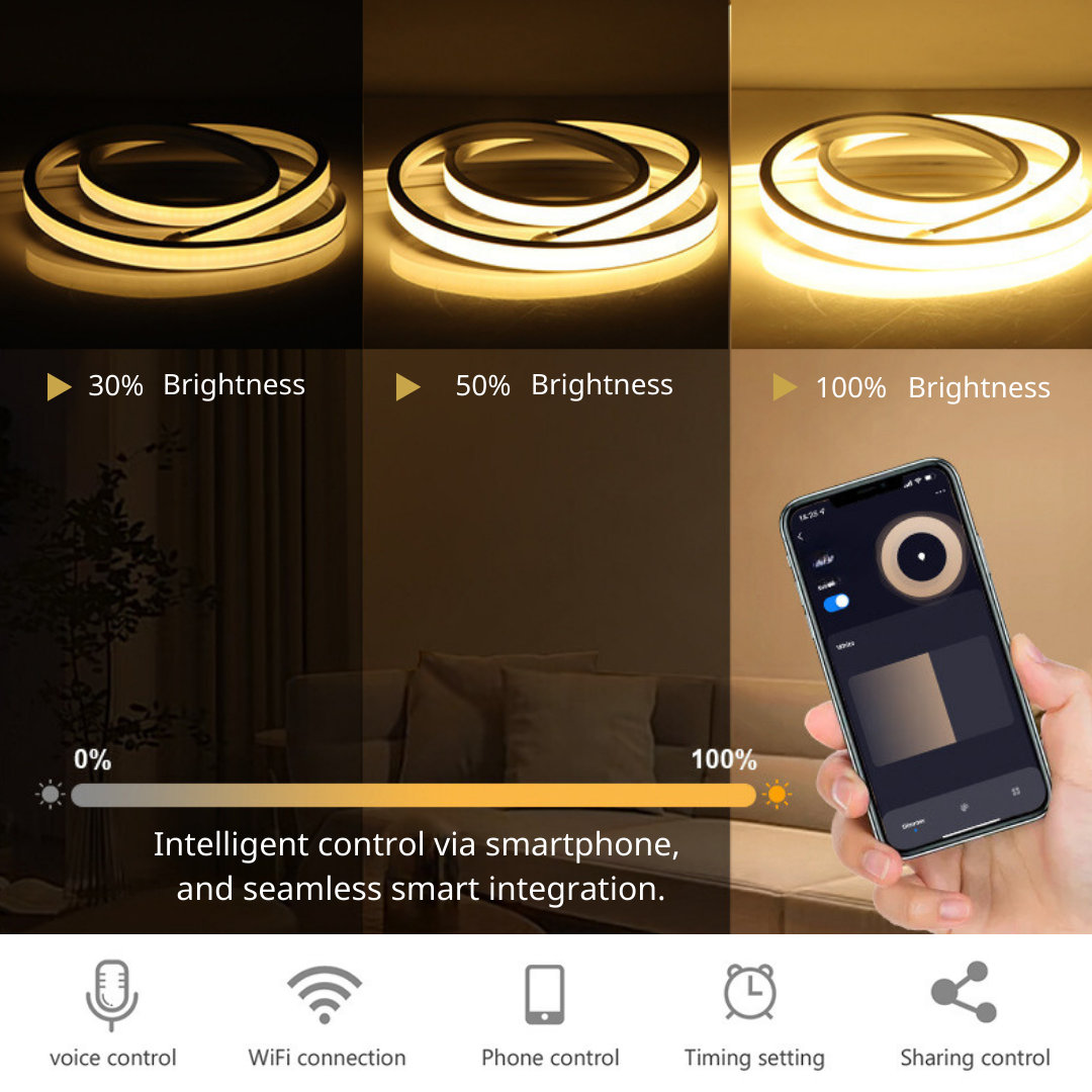 Beanowa Smart Flexible COB Light Strip (Cool White and Warm White options) - Beanowa