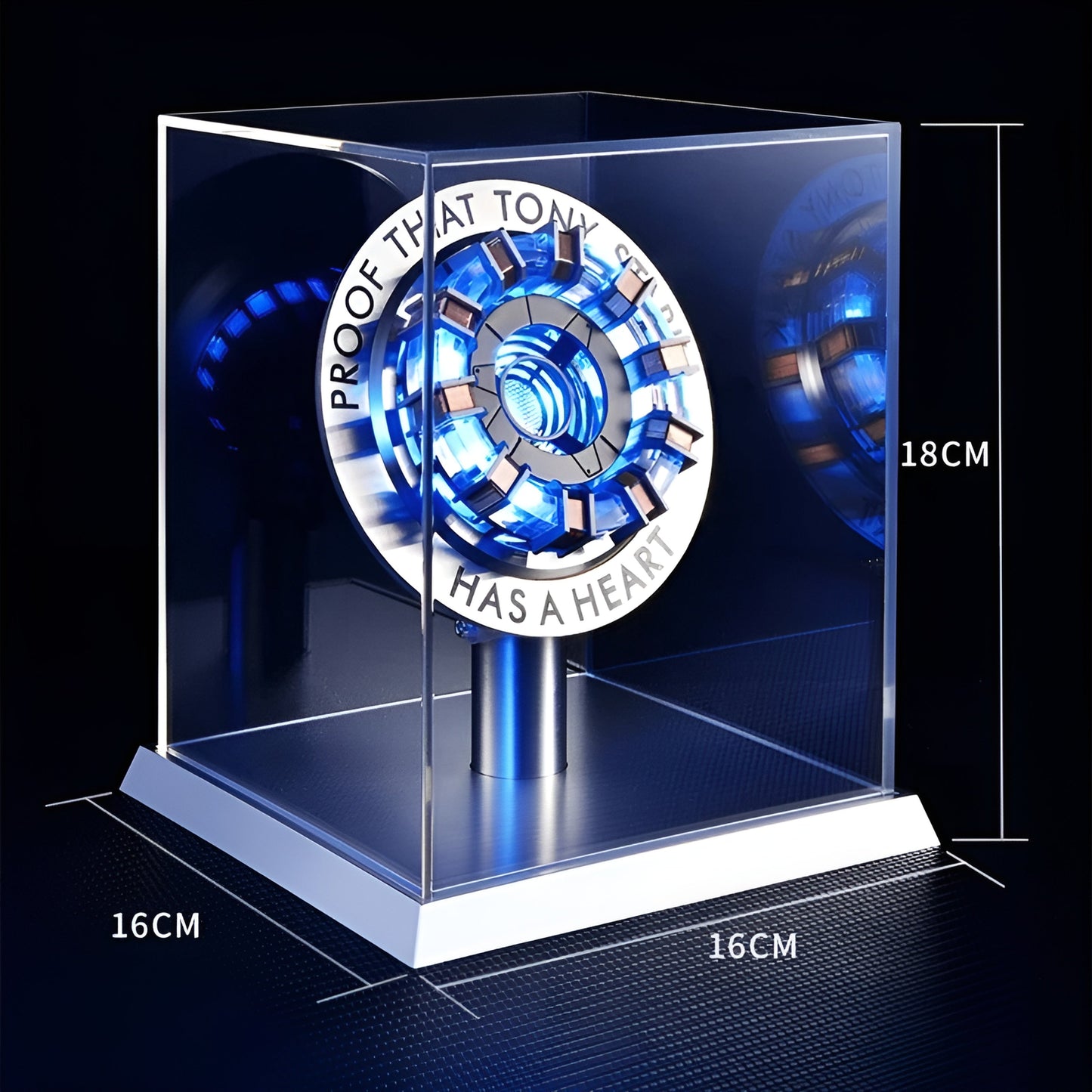 Iron Arc Reactor Heart LED Lamp | Aluminums stand