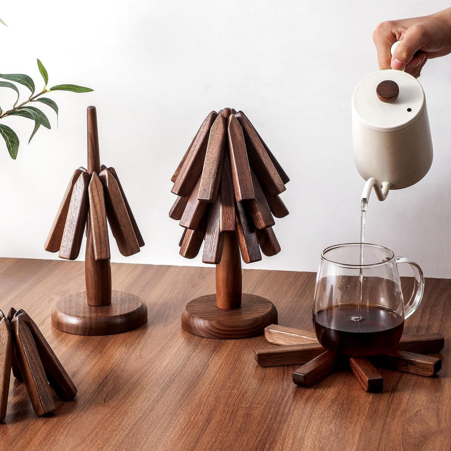 Walnut Wood Tree Coaster - Beanowa