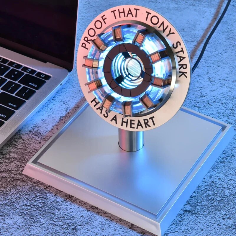 Iron Arc Reactor Heart LED Lamp | Aluminums stand